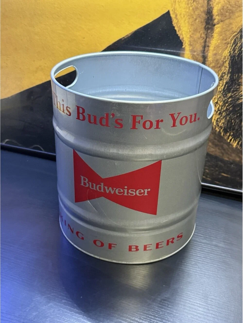 Budweiser Metal Keg Ice Bucket This Bud’s For You Beer Tub Barware 2022